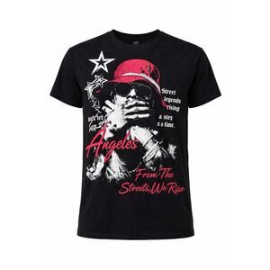 Men’s Graphic T-Shirt Size M Black Angeles Streetwear Hip Hop Tee